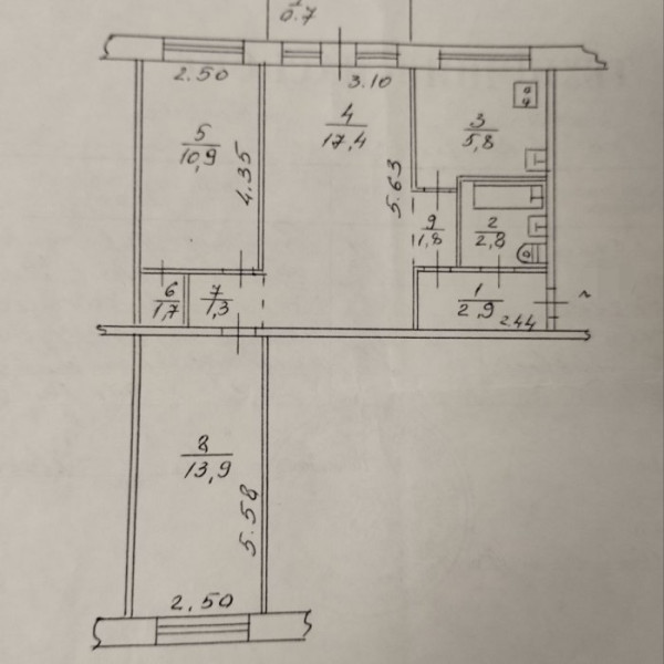 Фото Продам 3-х комнатную квартиру на кв. Молодёжный 5/5 эт.