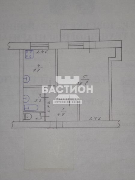 1-комнатная квартира, квартал 60 лет СССР, 41 ID: 2075195