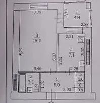 1-комнатная квартира, кв. Якира