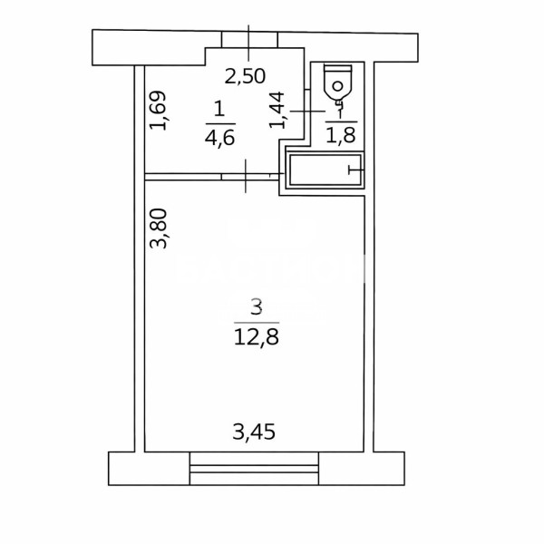Студия, квартал Жукова, 5Б ID: 2090967