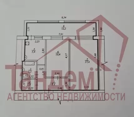 Фото 2 комнатная 56м2 1/5эт кв. Солнечный Кухня с выходом на Балкон 12,2м2. Застеклён, м/пластик. Выведен - Объект №475