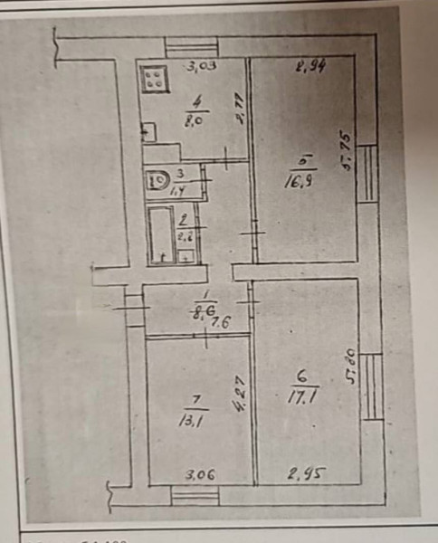3- комнатная квартира, р-н 5 школы!