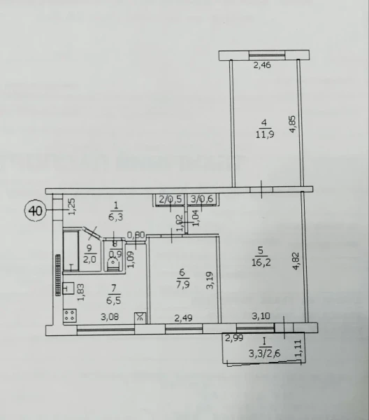 Фото Продаётся трёхкомнатная квартира, 55,4 м²