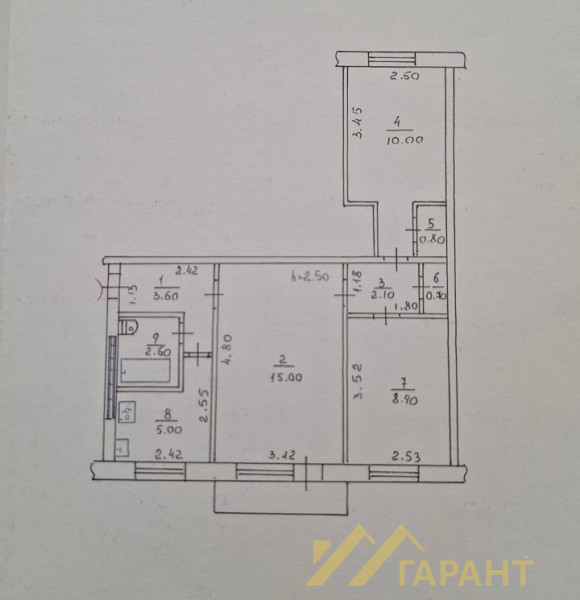 Фото 3-к квартира с новым ремонтом г.Алчевск#1484