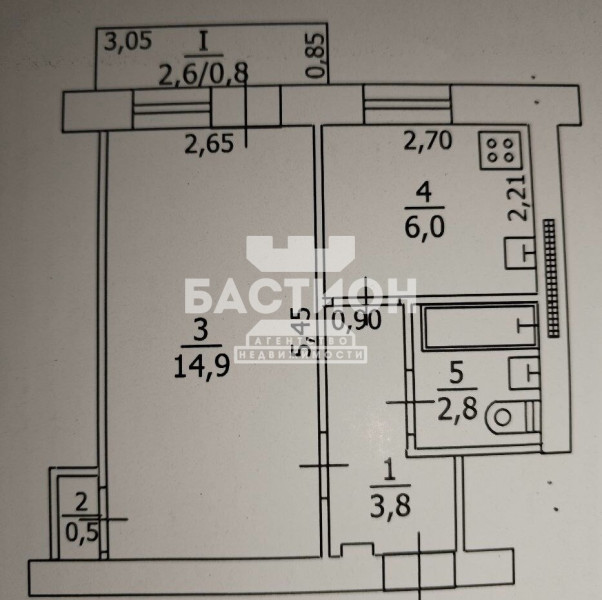 Фото Продаётся однокомнатная квартира, 28,8 м²